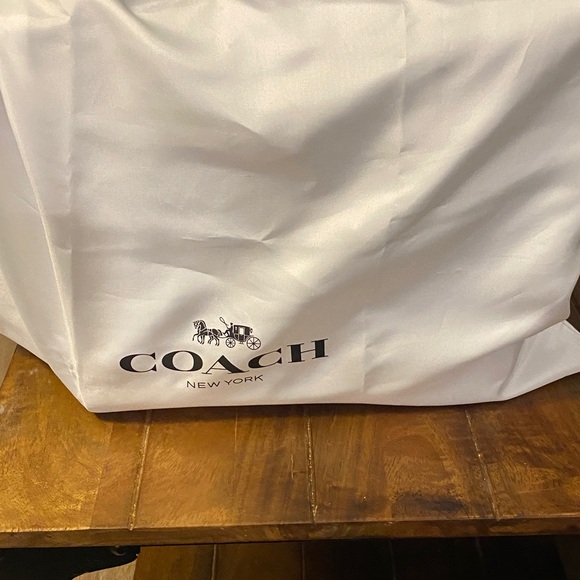 Coach Sky Blue Leather Tote with Chain Straps - Picture 6 of 6